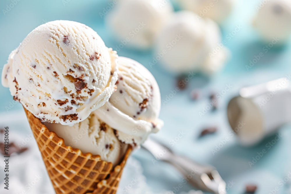 ice cream with a cone and a scoop ice cream with a cone and a scoop