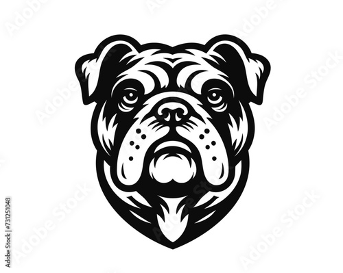 english bulldog vector illustration