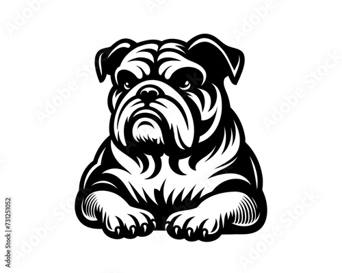 english bulldog vector illustration
