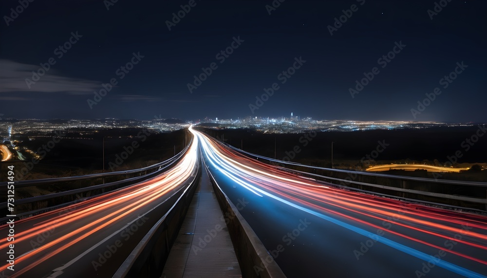 Night highway long exposure 