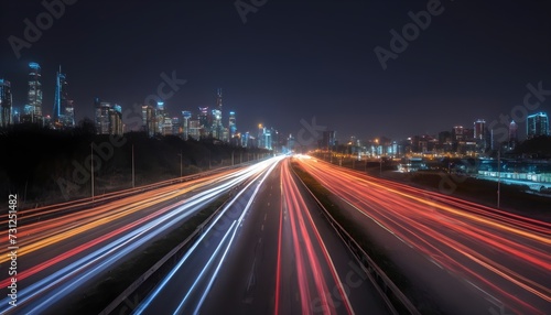 traffic at night long exposure 