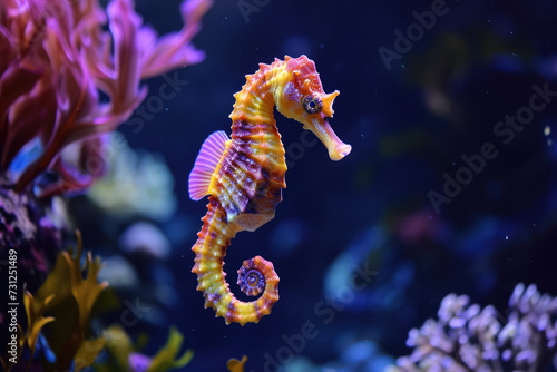 seahorse with a fin and a swim
