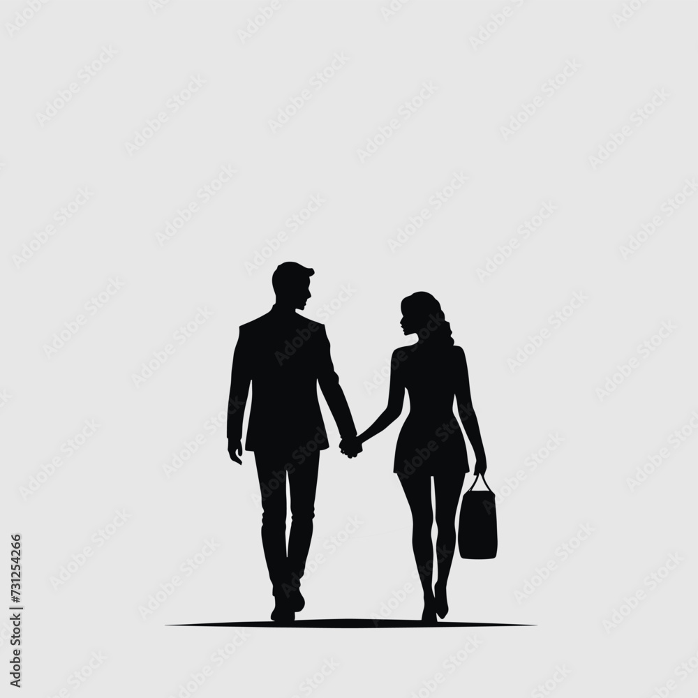 Couple silhouette two lovers vector illustration Couple silhouette two lovers vector illustration