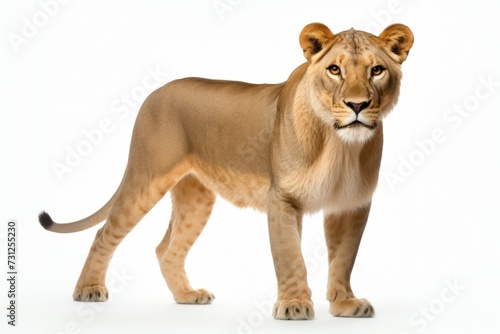 lioness isolated on white background