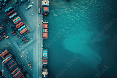 port with a blue color and a water shape and a freight overlay on the dock