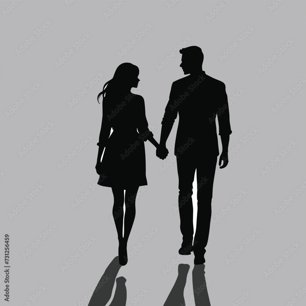 Couple silhouette two lovers vector illustration Couple silhouette two lovers vector illustration