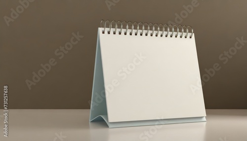 blank design horizontal calendar template with soft shadows 3d rendering
