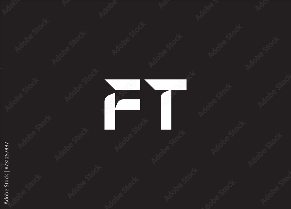 Outstanding professional elegant trendy F T TF FT artistic black and white color PP initial based Outstanding professional elegant trendy F T TF FT artistic black and white color PP initial based