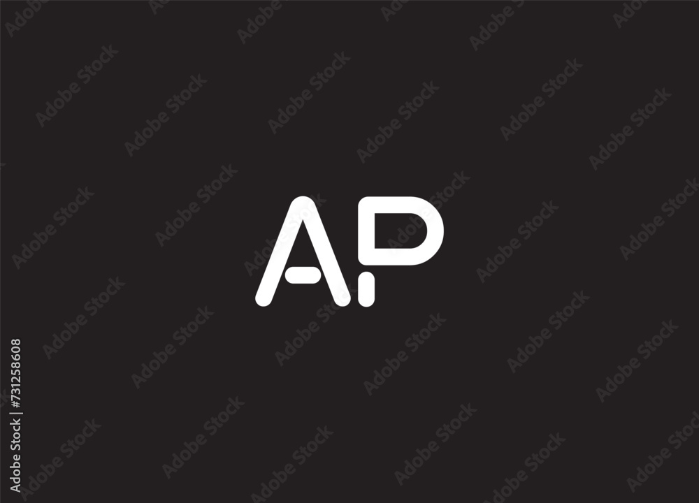 AP Logo. Letter Design Vector with Red and Black Colors. AP Logo. Letter Design Vector with Red and Black Colors.