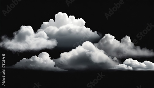 clouds set on black background white cloudiness mist or smog background design elements on the topic of the weather white cloud collection