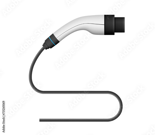 Electric car charging plug, EV charging connector, vector illustration