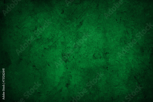 Cuadro en lienzo Dark green textured concrete grunge wall background