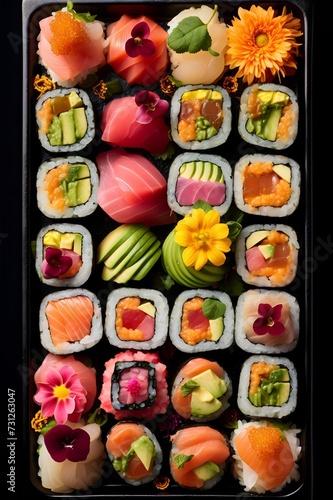 Various Japanese sushi