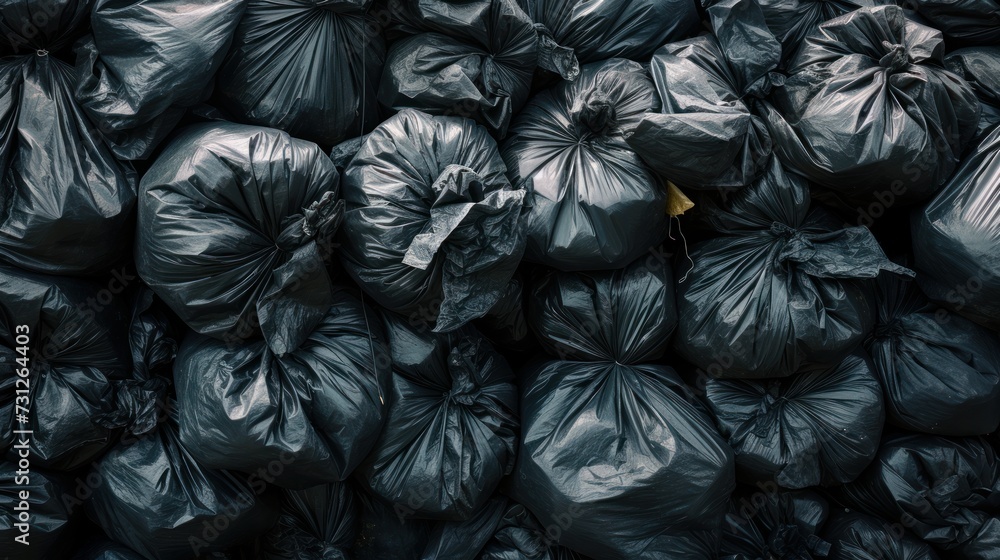 A collection of rolls of garbage bags - obrazy, fototapety, plakaty 