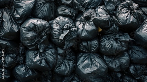 A collection of rolls of garbage bags