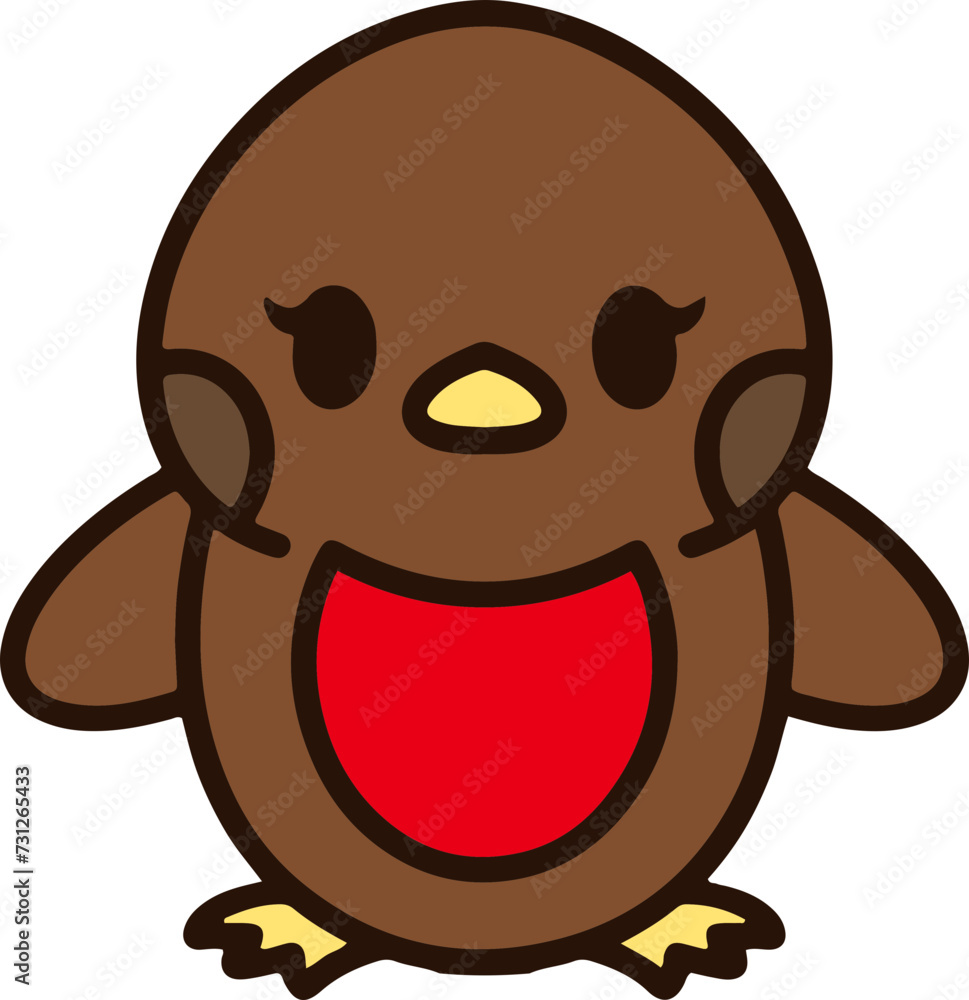Obraz premium cute christmas robin simple graphic