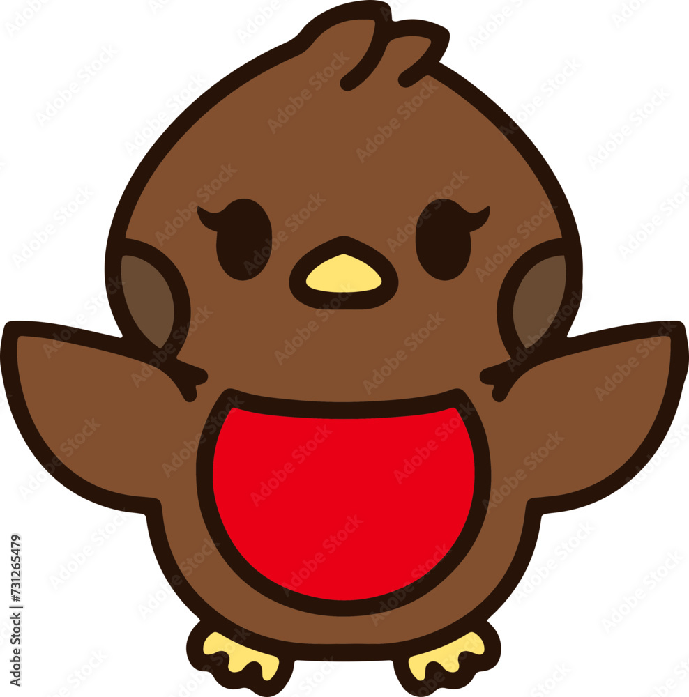 Obraz premium cute christmas robin simple graphic