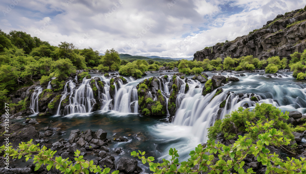 Fototapeta premium Stunning waterfall in iceland. Travel and adventure concept