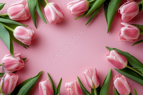 Wallpaper Mural pink roses in a circle making a border on a pink background love theme Torontodigital.ca