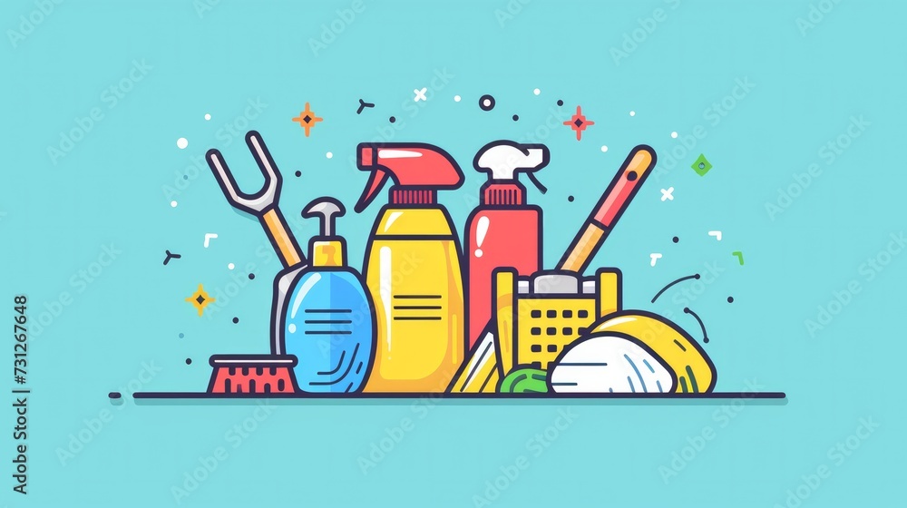 Here's a vector icon representing cleaning - obrazy, fototapety, plakaty 