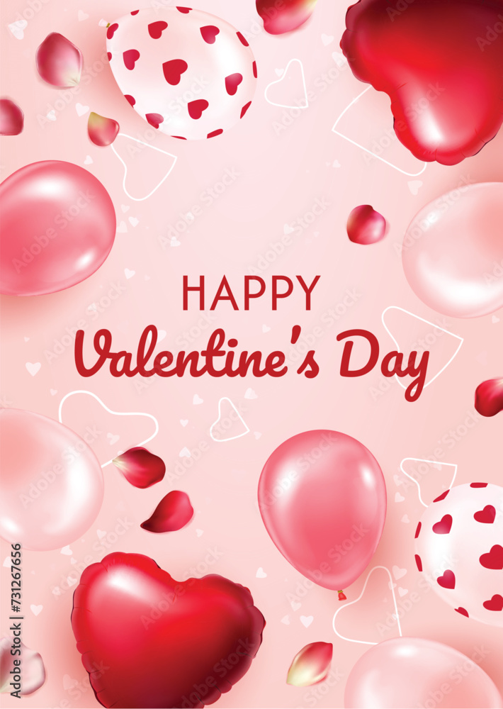 Horizontal Happy Valentine Day card
