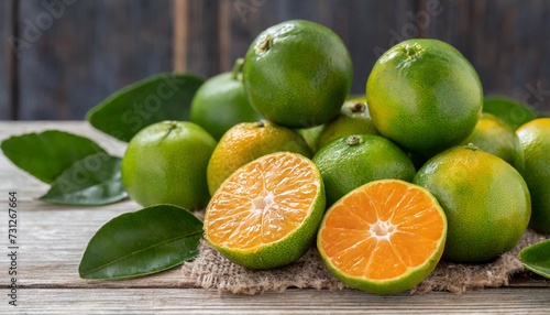 fruit unripe organic clementines green as limes