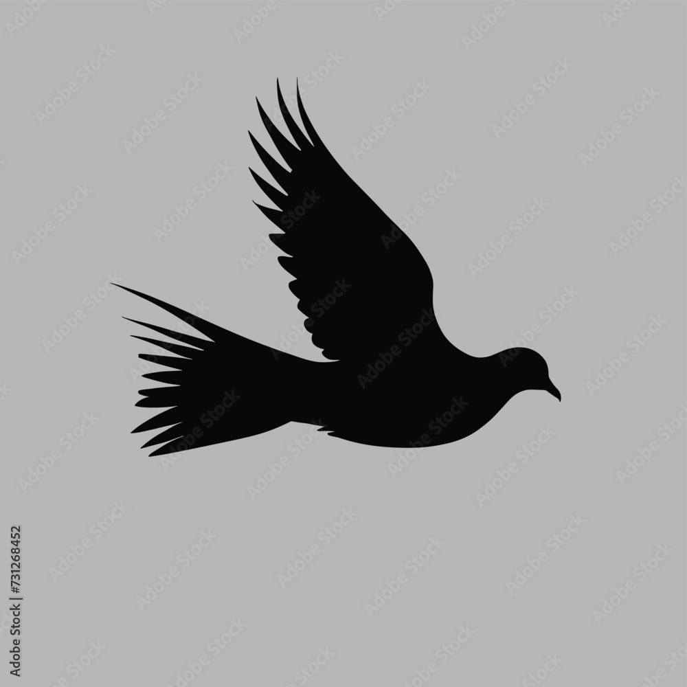 Obraz premium Bird silhouette dove pigeon vector illustration