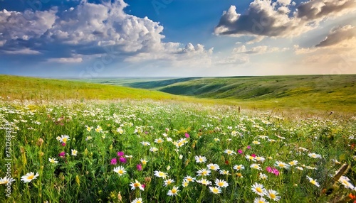 flower meadow in steppe