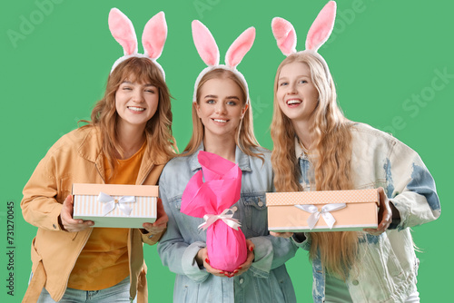 Young girls with bunny ears...