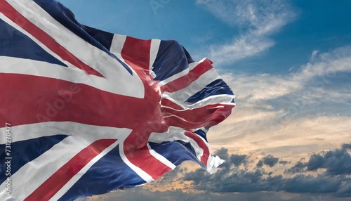 brithish uk flag blowing in the wind