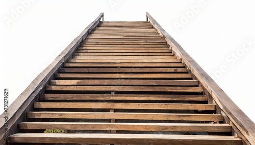 wooden stairs isolated on white background