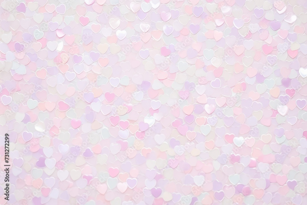 Delicate pastel heart confetti scattered on a soft pink background, creating a whimsical and charming design. Delicate pastel heart confetti scattered on a soft pink background, creating a whimsical and charming design.