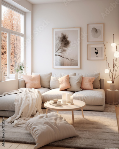 Scandinavian style living room.