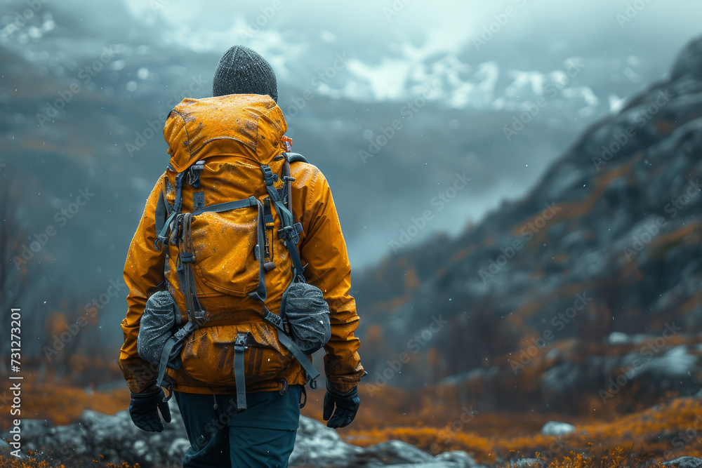 A photograph of an explorer in a remote wilderness, conveying the authenticity of the connection with nature and the thrill of discovery. Concept of genuine exploration. Generative Ai. A photograph of an explorer in a remote wilderness, conveying the authenticity of the connection with nature and the thrill of discovery. Concept of genuine exploration. Generative Ai.