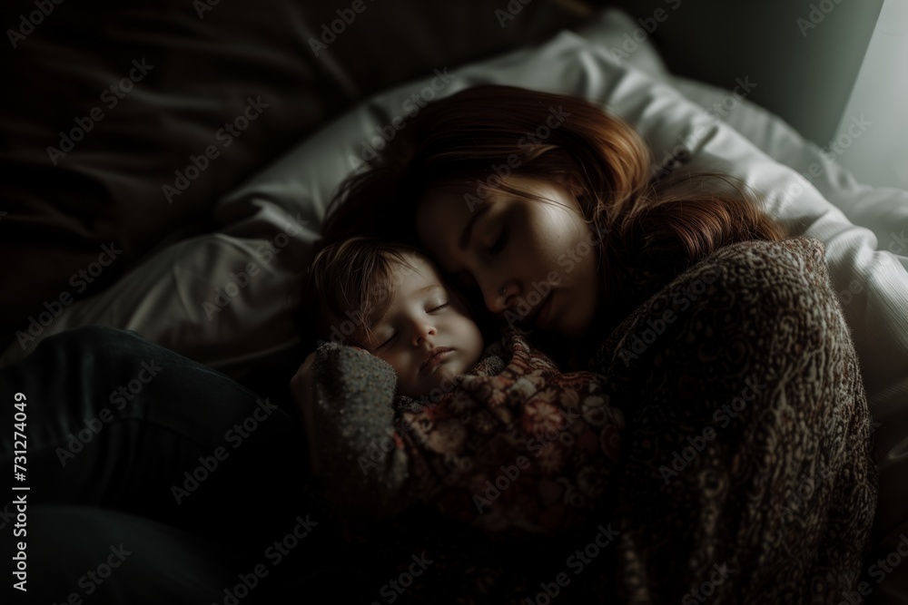 Cozy Slumber with Mother's Warmth Cozy Slumber with Mother's Warmth