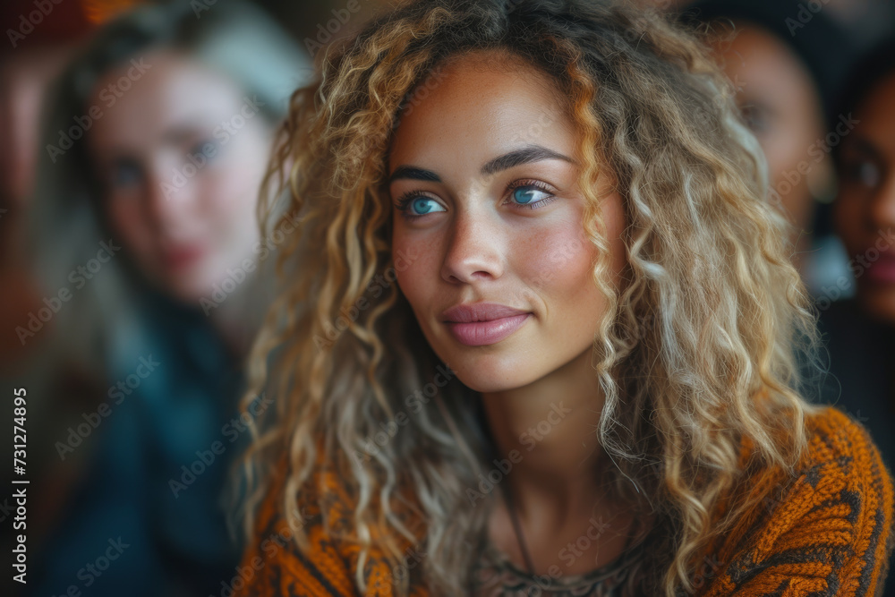A diverse group of women engaging in a community dialogue on social issues, fostering understanding and empathy across different perspectives. Generative Ai. A diverse group of women engaging in a community dialogue on social issues, fostering understanding and empathy across different perspectives. Generative Ai.
