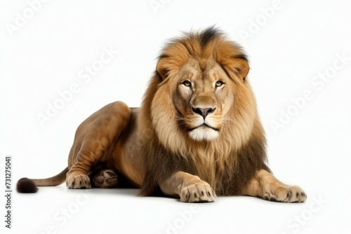 Lion isolated on a plain background © Asha.1in