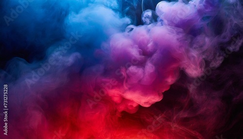 dramatic smoke and fog in contrasting vivid red blue and purple colors vivid and intense abstract background or wallpaper © Emanuel
