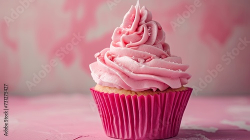 A pink cupcake