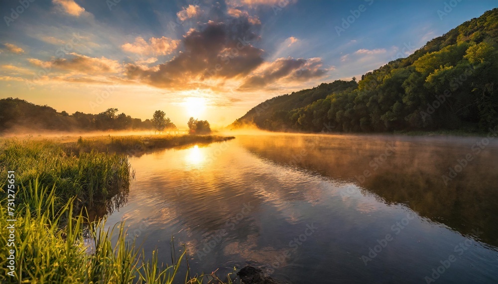 sunrise over the river