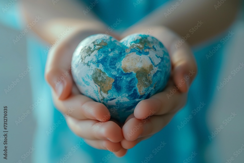 Close-Up of Hands Cradling a Heart-Shaped World Depicting Global Health Close-Up of Hands Cradling a Heart-Shaped World Depicting Global Health