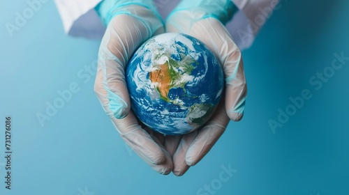Medical Hands Gently Cradling the Earth Symbolizing Worldwide Healthcare