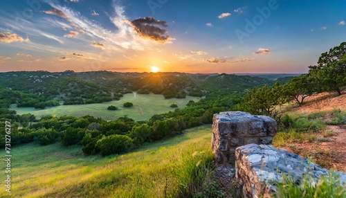 sunrise in the hill country of texas photo