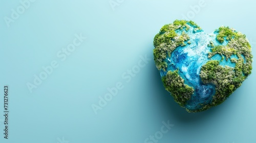 World Health Day Background: Heart-Shaped Earth Depicting Love and Care for the Planet