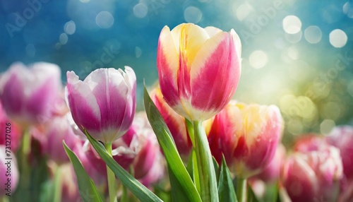 spring tulip flowers close up