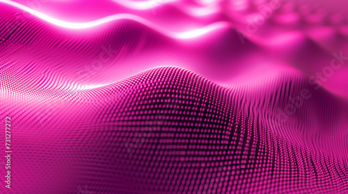fuchsia color background made of halftone dots and curved lines