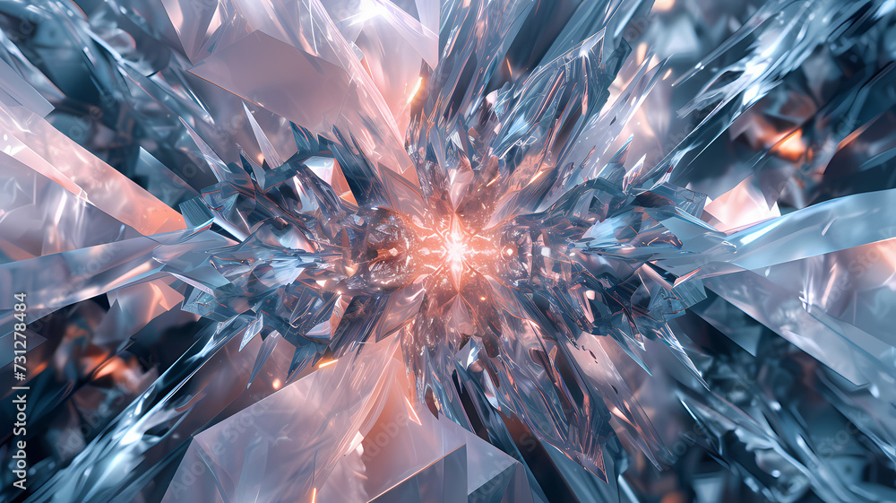 Expressive Abstract Crystal Digital Artwork Background