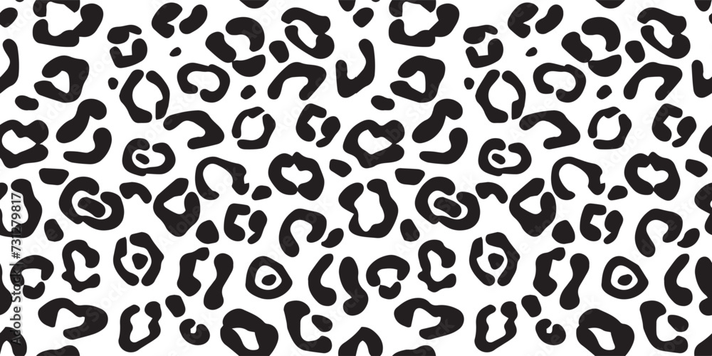 Seamless vector leopard pattern, black spots on white background, classic design. Hand drawn design. Abstract concept graphic element. Creative art in EPS 10 Seamless vector leopard pattern, black spots on white background, classic design. Hand drawn design. Abstract concept graphic element. Creative art in EPS 10