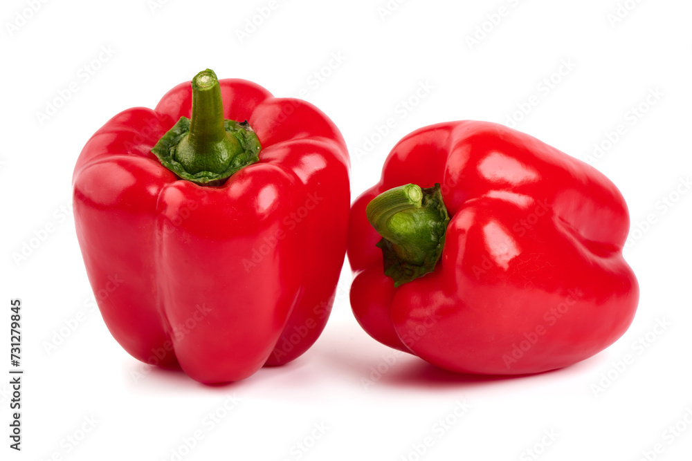 Red ripe bell pepper, isolated on white background. Red ripe bell pepper, isolated on white background.