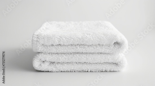 A white towel isolated against a white background